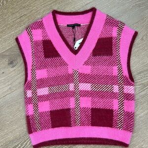 English Factory Mohair Plaid vest